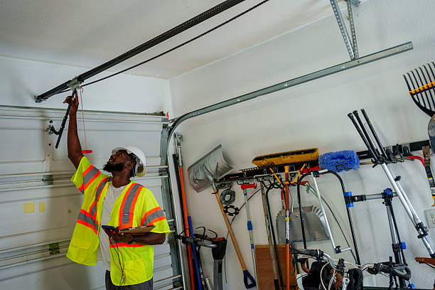 Professional Garage Door Panel Replacement technician working in Crane, TX